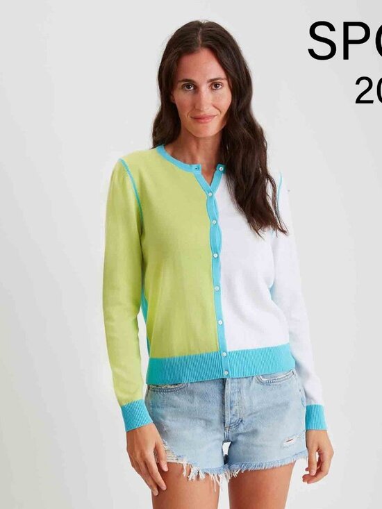 Belford Sweaters - Pima Cotton Color-block Cardigan #204310
